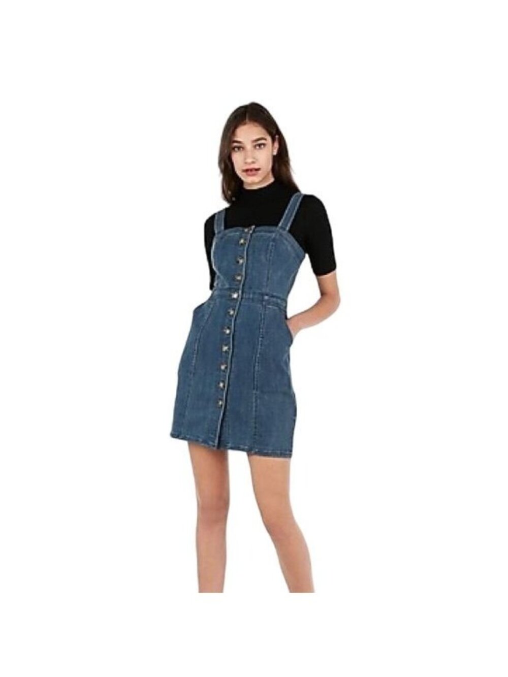 Express Denim Button Down Mini Dress